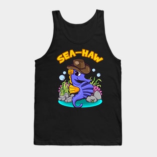 Seahorse Cowboy Sea Haw Funny Humor Tank Top